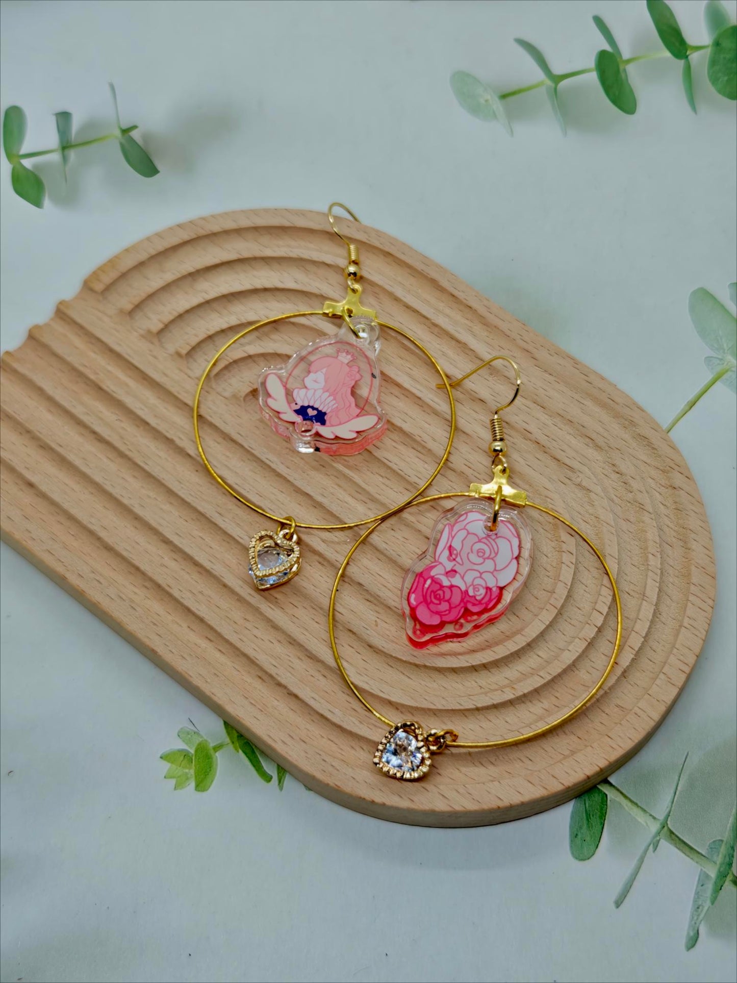 Queen of Hearts Assymetical Hoop Earrings
