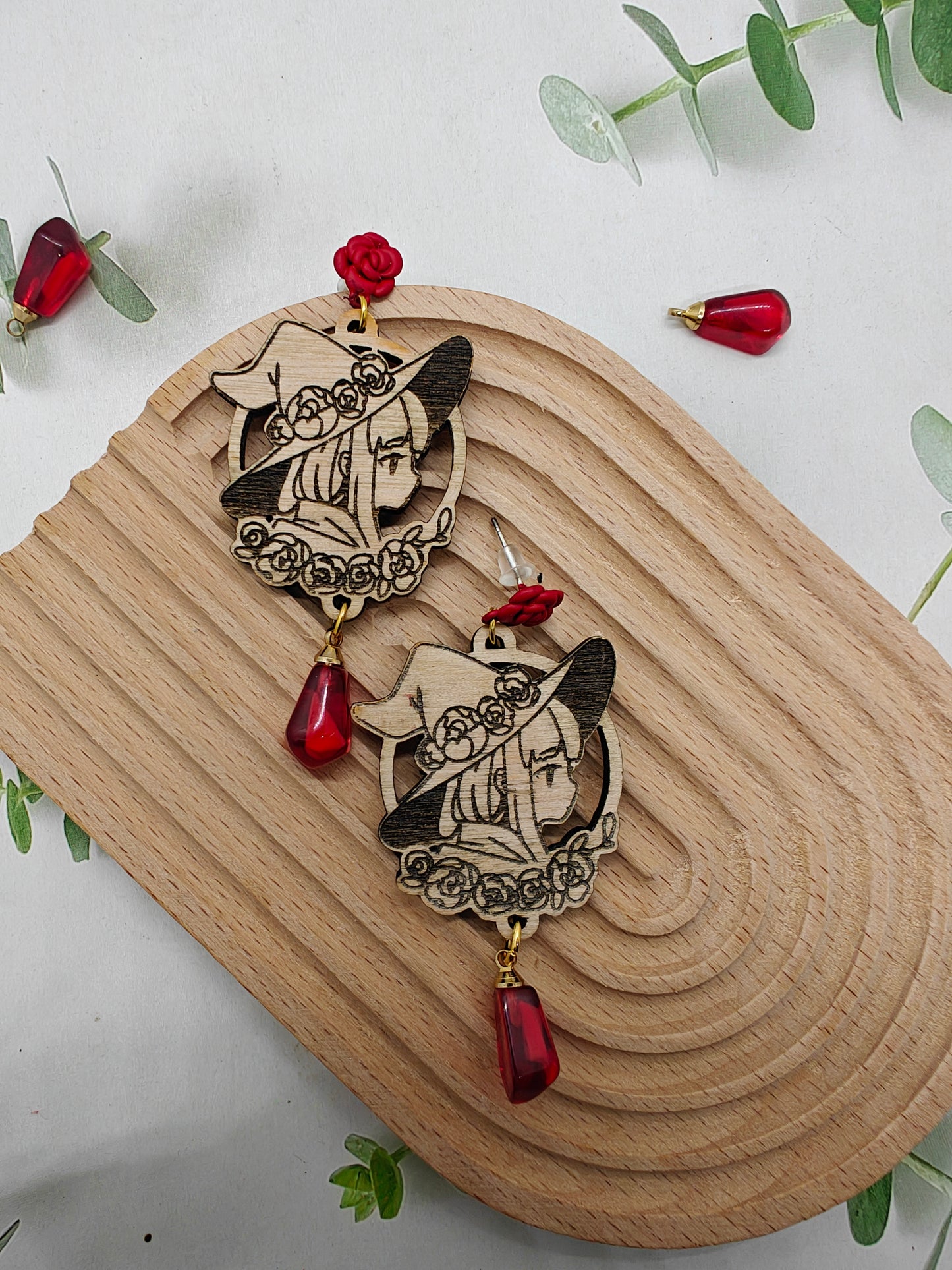 Witch Wooden Earrings