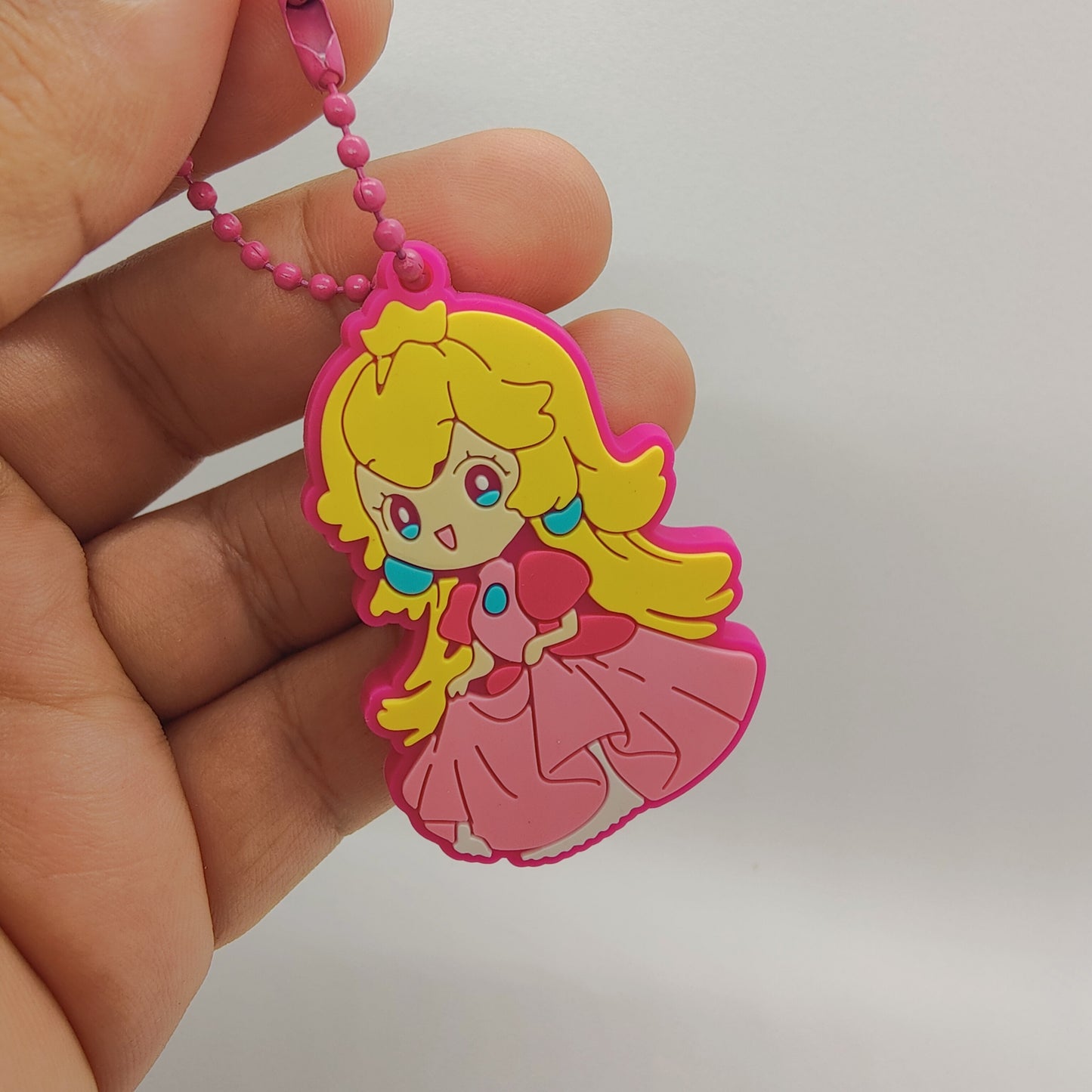 Peach PVC keychain