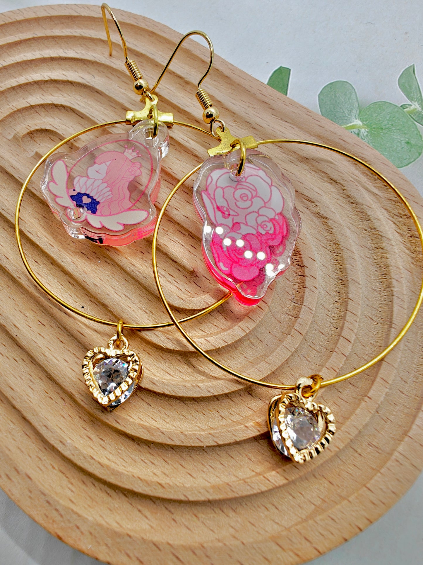 Queen of Hearts Assymetical Hoop Earrings