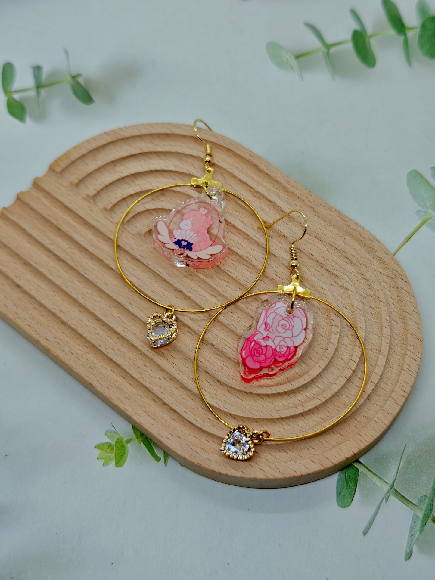 Queen of Hearts Assymetical Hoop Earrings