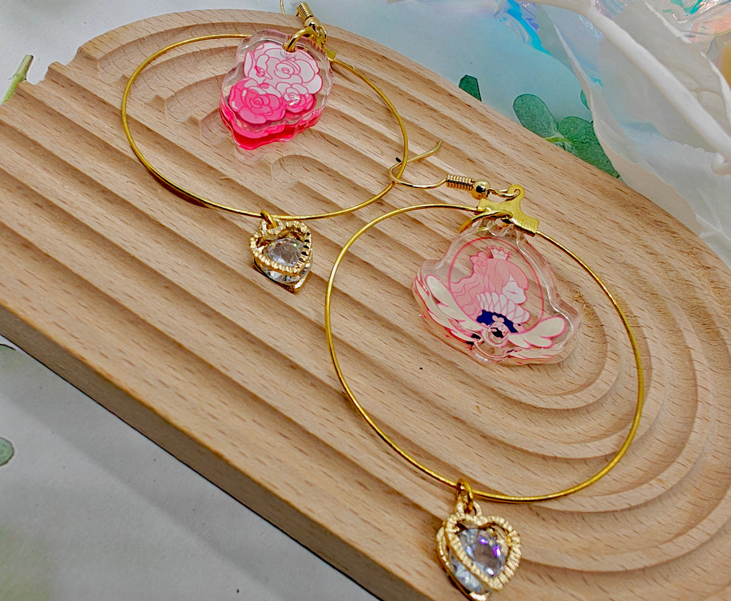 Queen of Hearts Assymetical Hoop Earrings