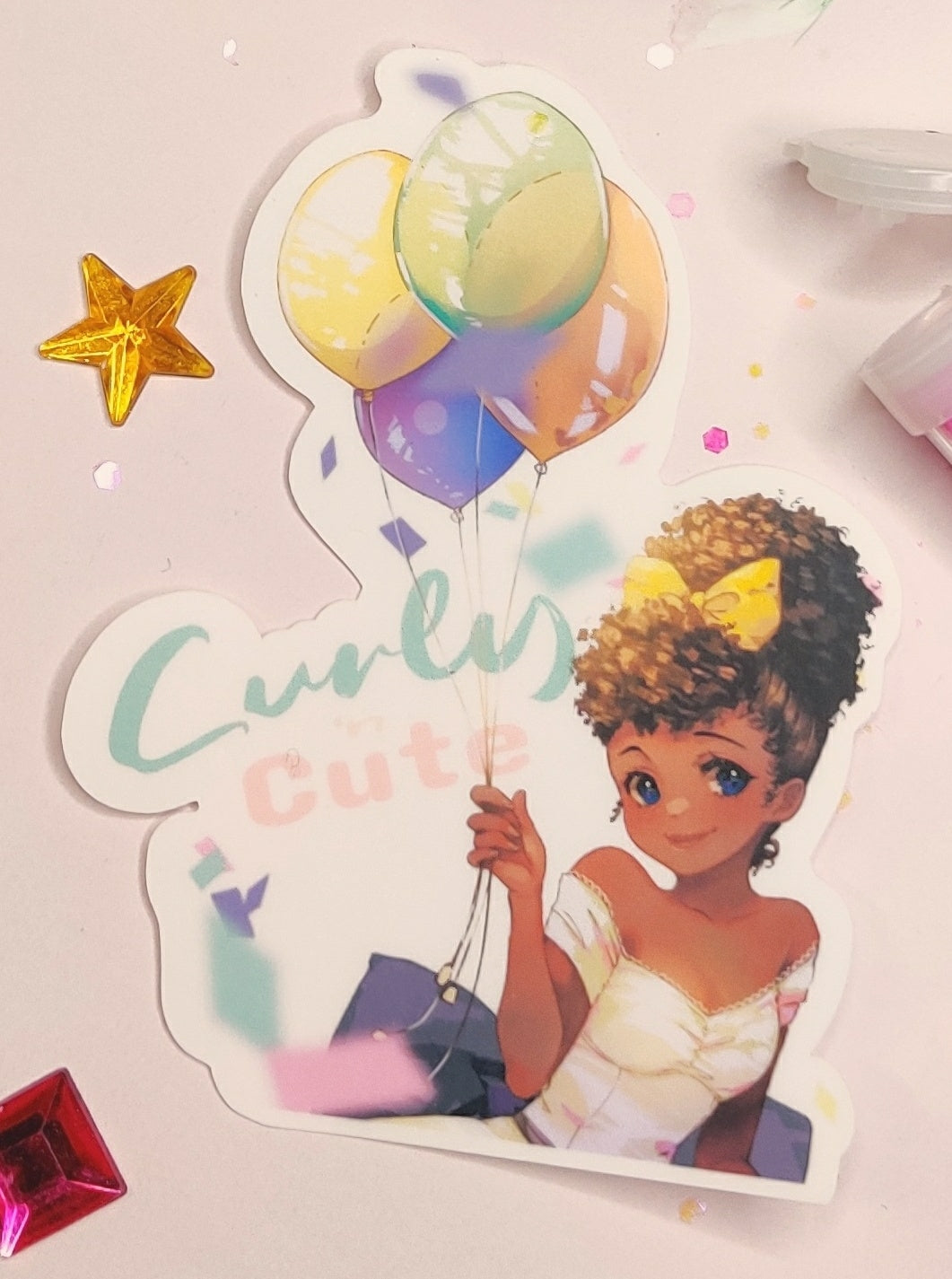 Curly n' Cute sticker