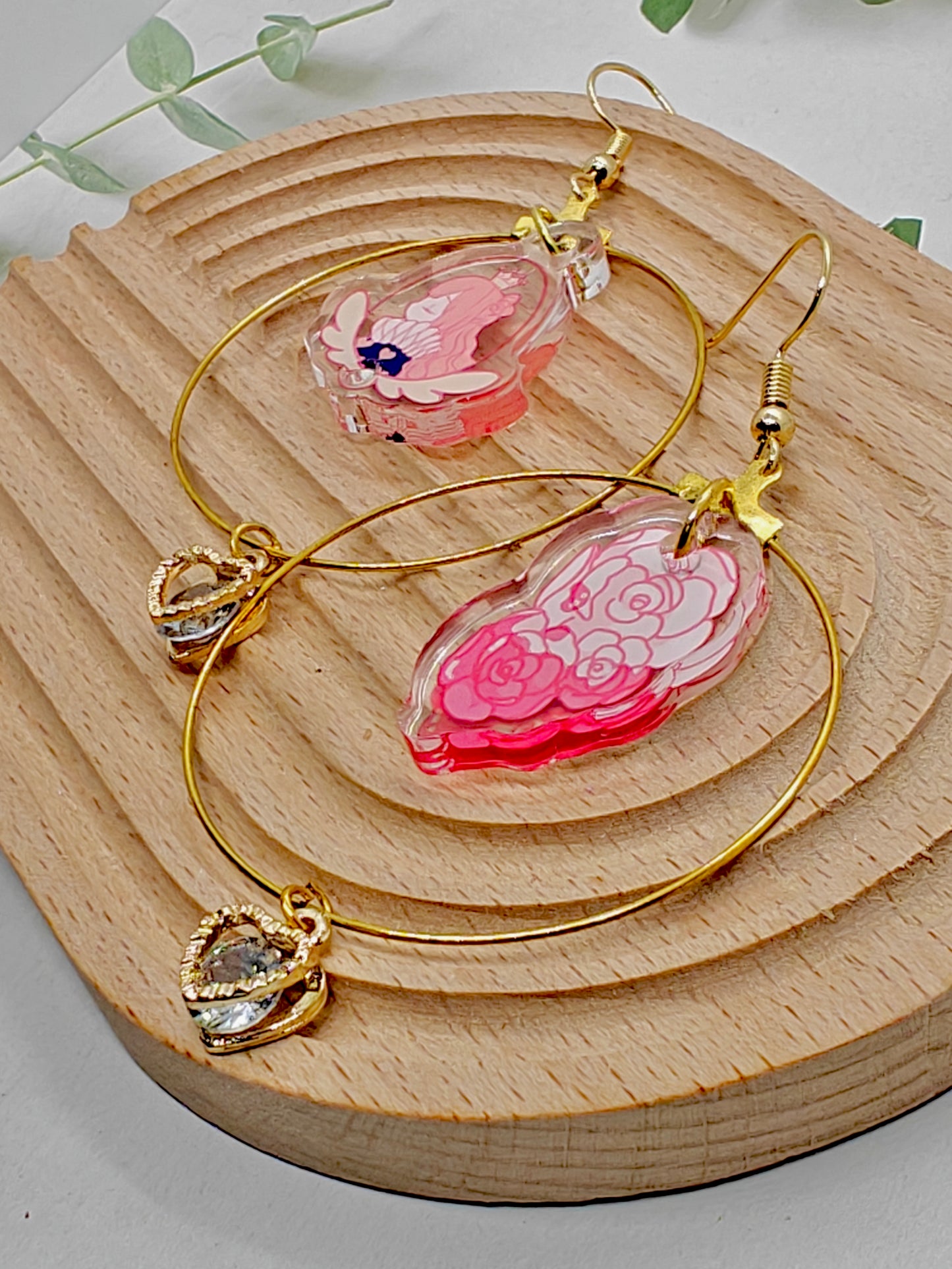 Queen of Hearts Assymetical Hoop Earrings