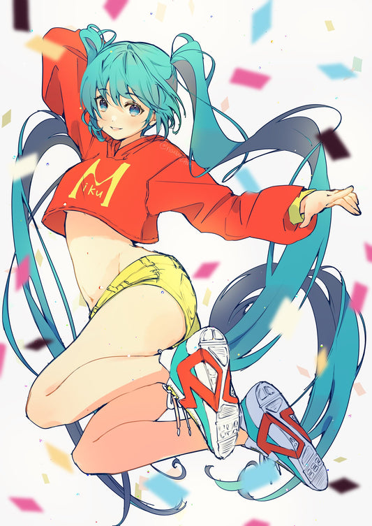 Vocaloid Jumping Miku Print