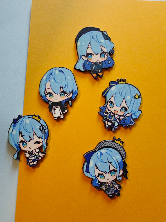 Wooden Suisei Gacha Pins