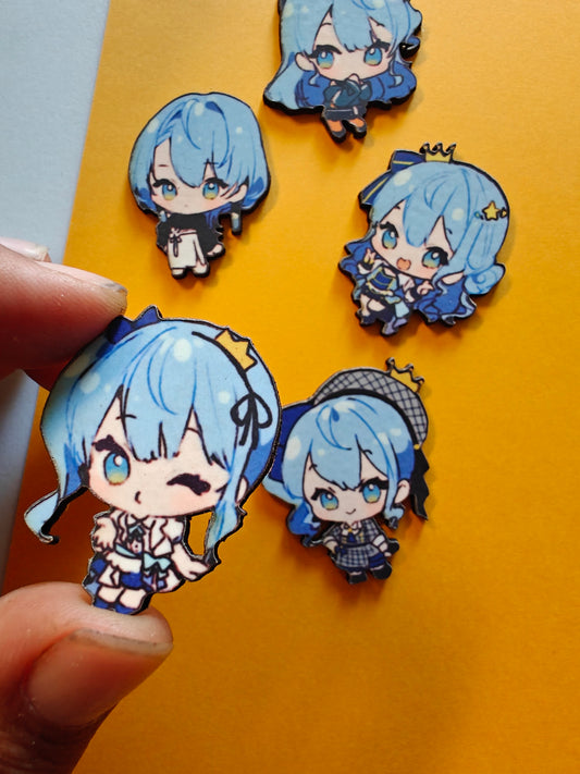 Wooden Suisei Gacha Pins
