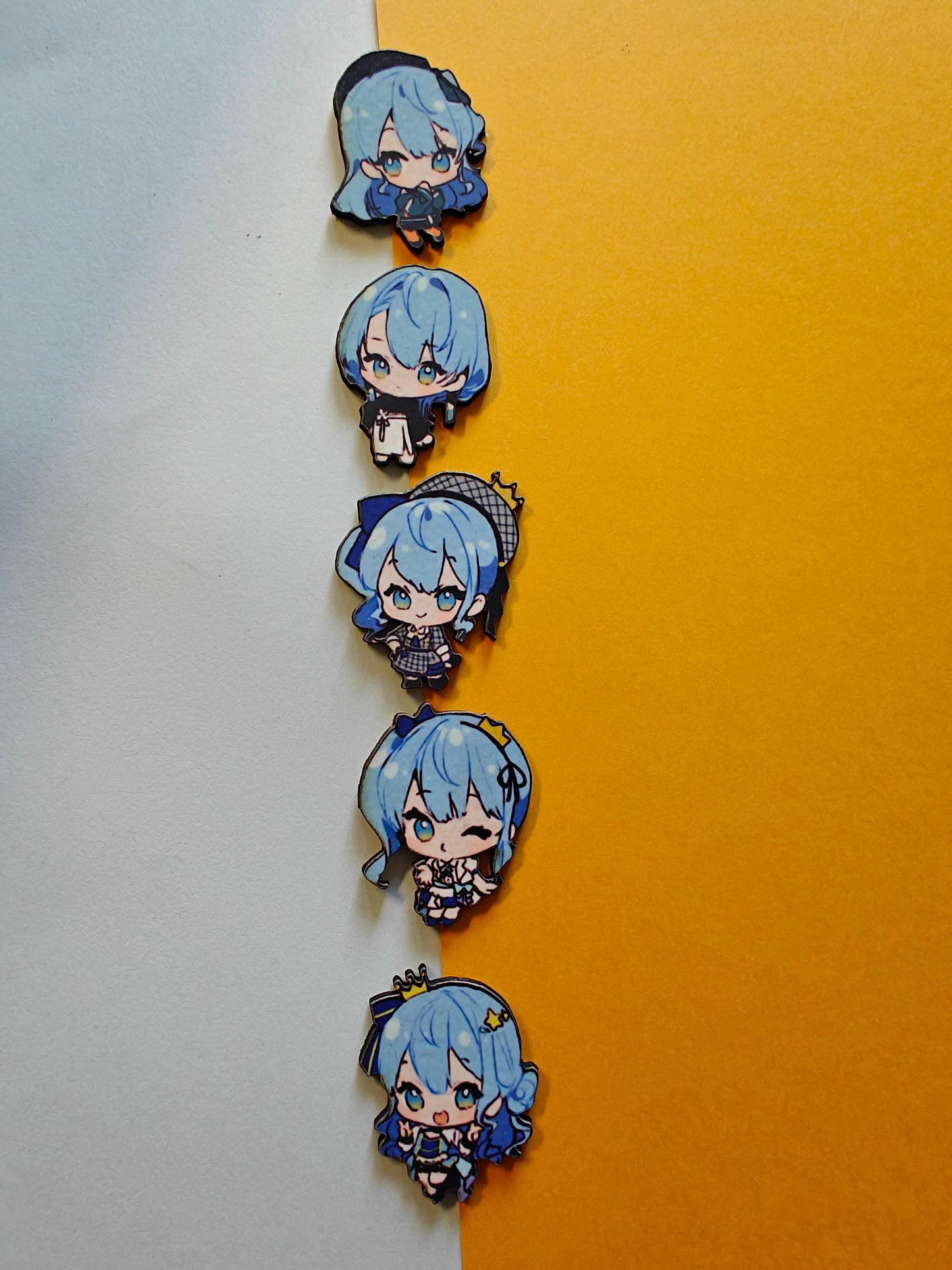 Wooden Suisei Gacha Pins