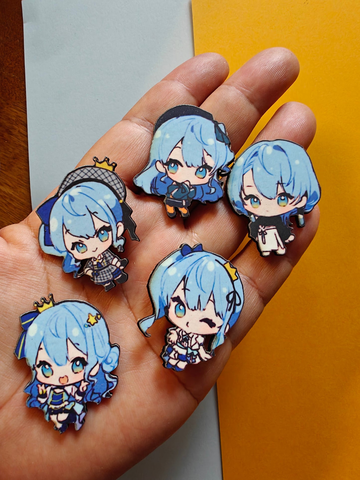 Wooden Suisei Gacha Pins