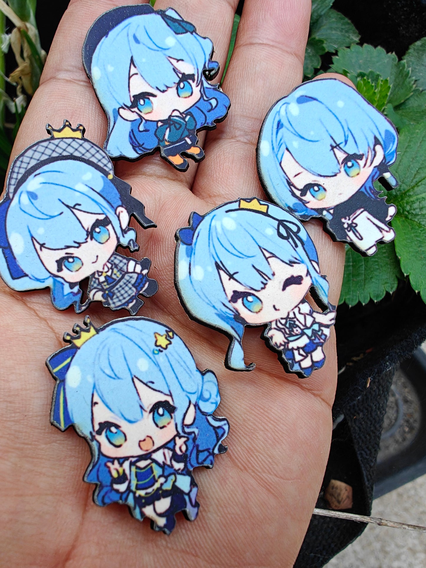 Wooden Suisei Gacha Pins