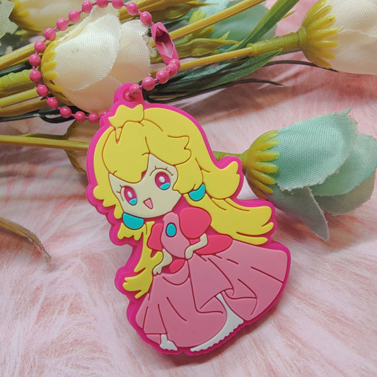 Peach PVC keychain