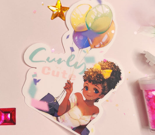 Curly n' Cute sticker