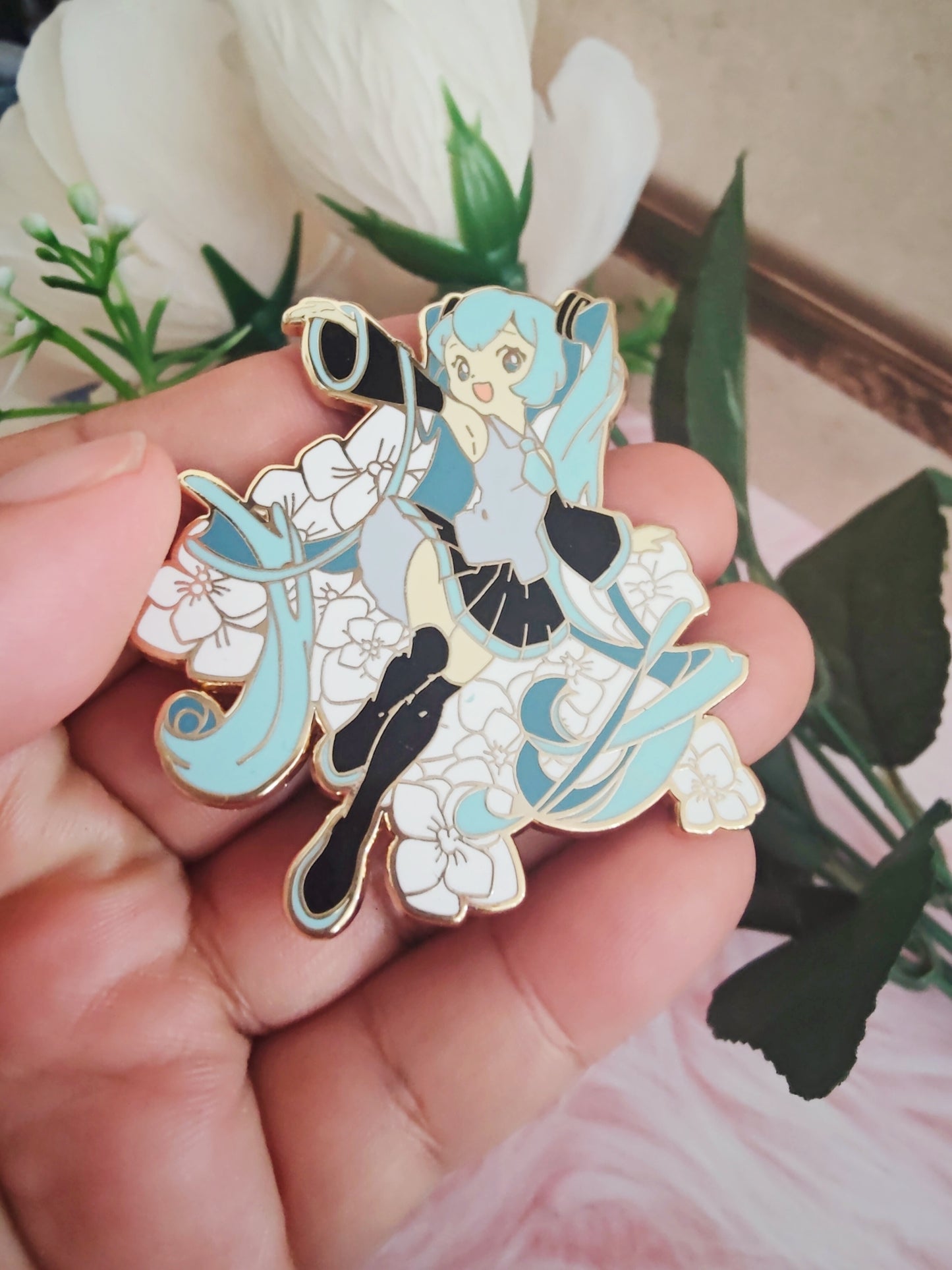 Miku Flora Enamel Pin