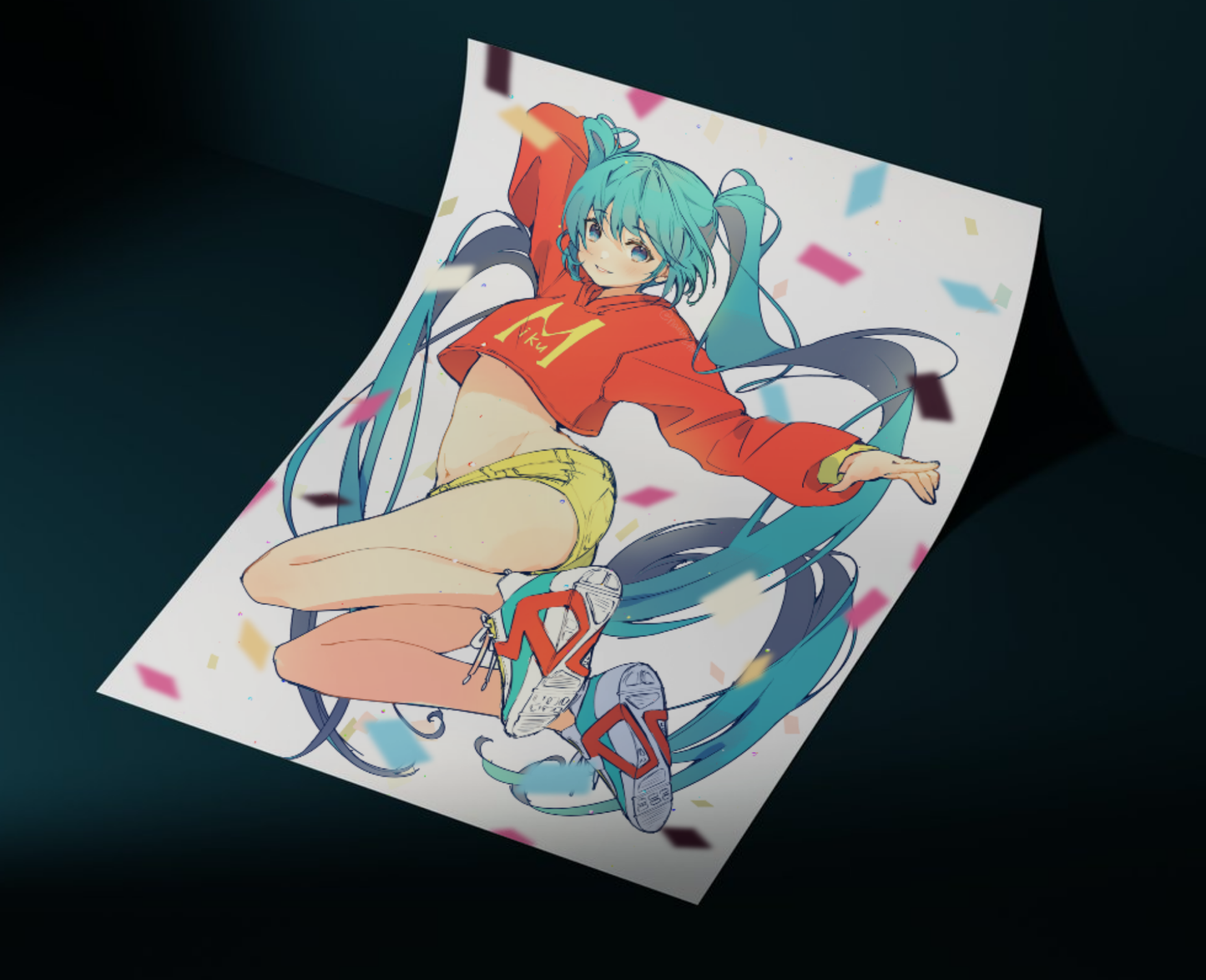 Vocaloid Jumping Miku Print