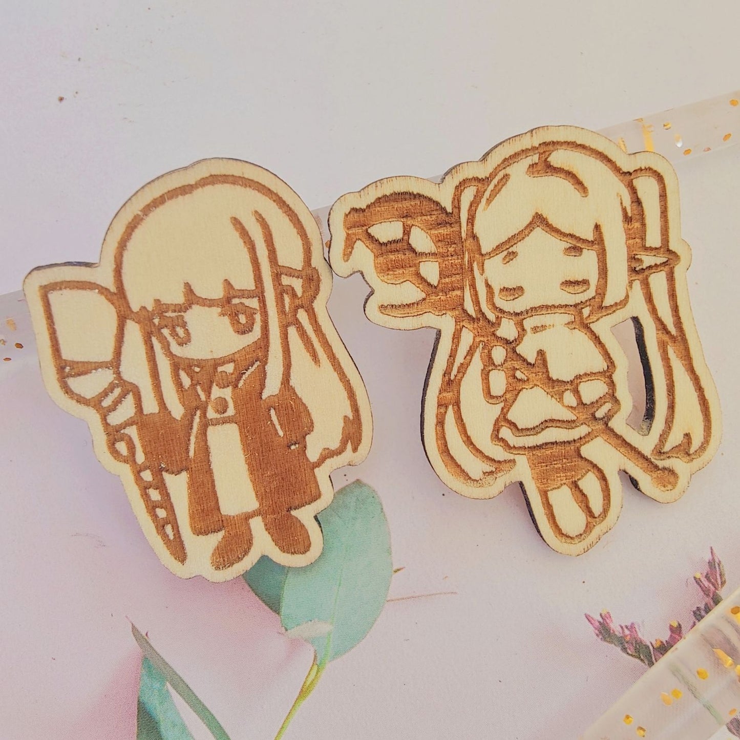 Frieren and Fern Wooden Pins